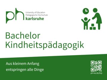 Vorderseite der Werbe-Postkarte für den Studiengang Kindheitspädagogik