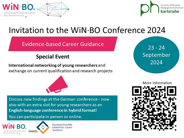 Einladung zur Teilnahme an der WiN.BO Tagung für CAREER LEAD Mitglieder (in englischer Sprache), mit integriertem QR-Code