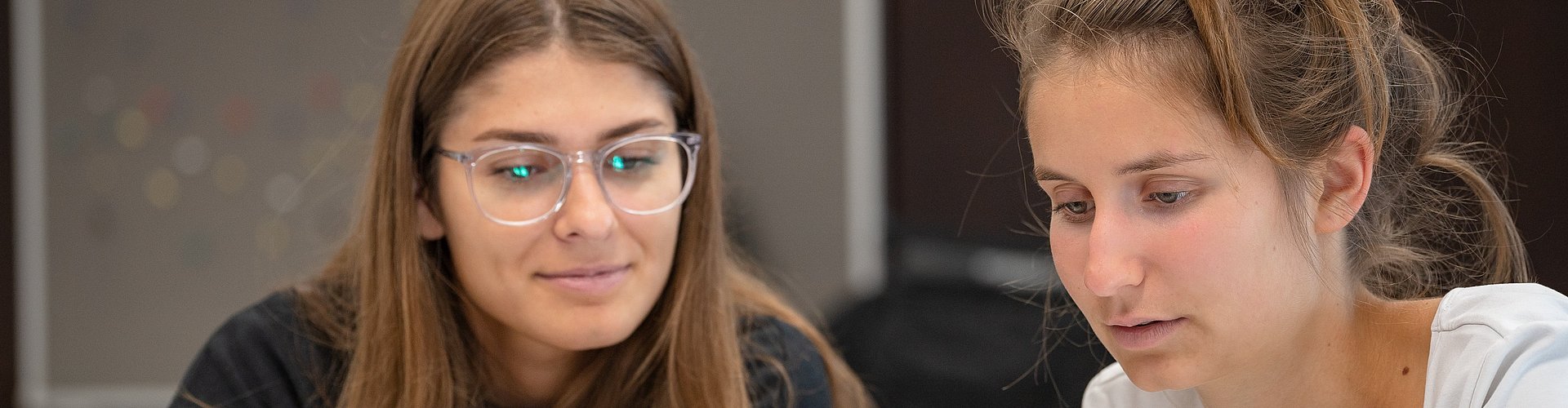 Zusehen sind zwei Personen, die eine Aufgabe bearbeiten.